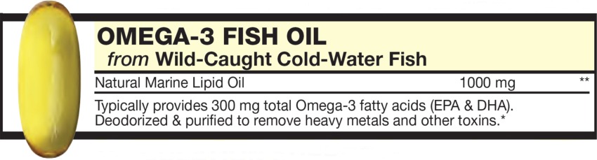 The Gold Softgel in the Vitamin Packet contains OMEGA-3 FISH OIL from Wild-Caught Cold-Water Fish, Omega-3 fatty acids (EPA & DHA), Deodorized & purified to remove heavy metals and other toxins